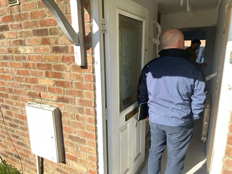 Assessor inspecting the escape route